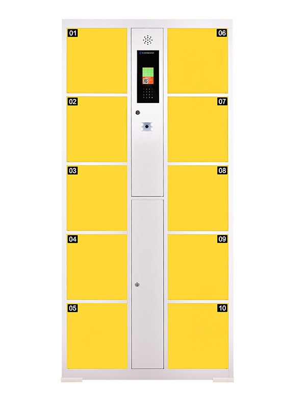 河南智能寄存柜十門四寸液晶屏分體系統_存包柜生產定制