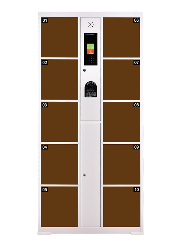河南智能寄存柜十門四寸液晶屏分體系統_存包柜生產定制